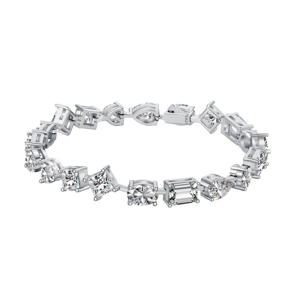 S925 Silver Rhodium Plated Zirconia Tennis Bangles, Sports Jewellery - Free Shipping
