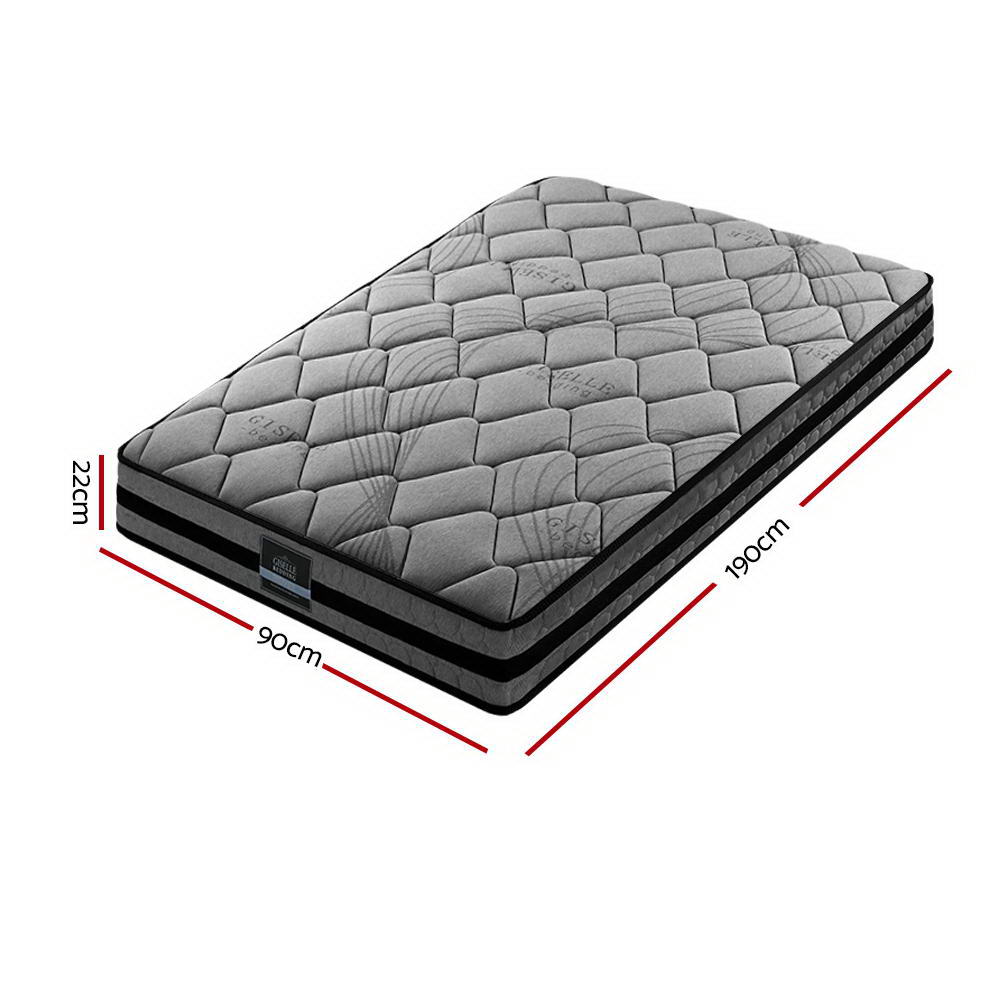 Giselle Bedding Single 22cm Medium Firm Mattress Orthopedic Support - Image 3