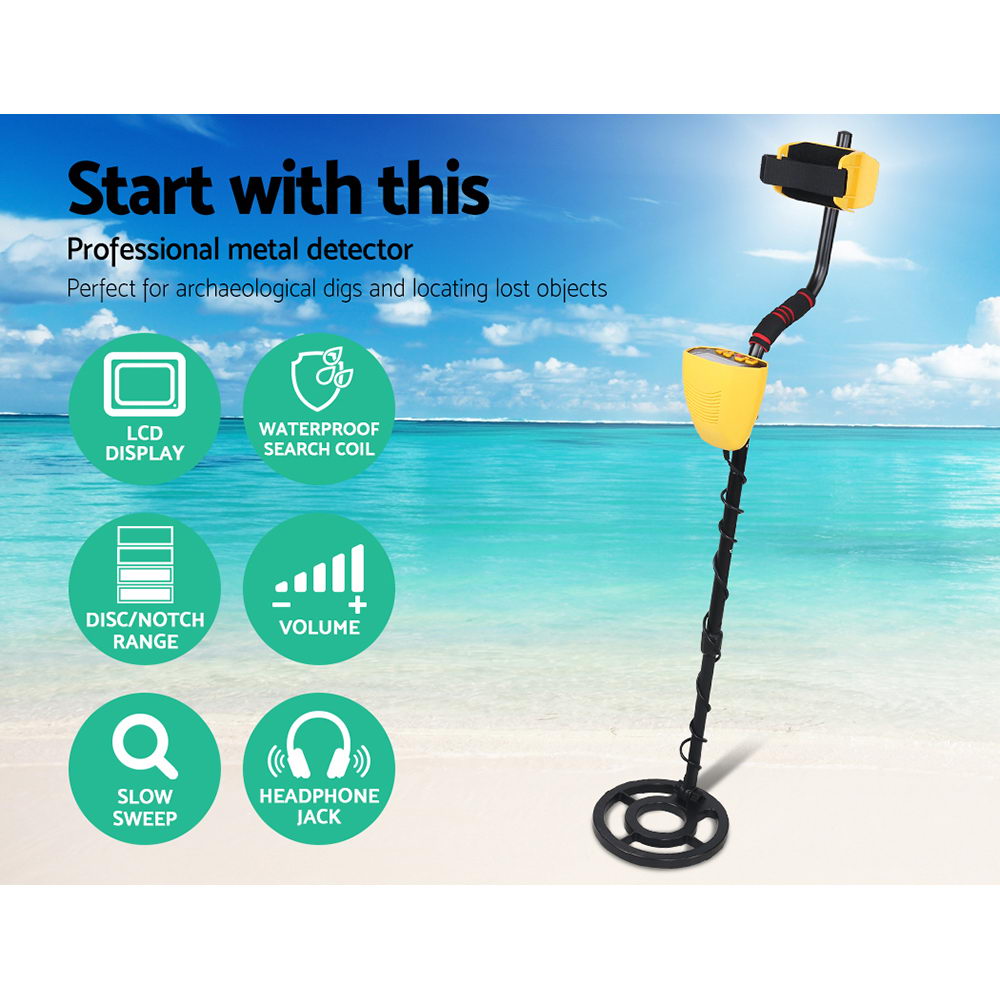 Metal Detector 180MM Deep Waterproof Treasure Hunter Gold Digger Yellow - Image 3