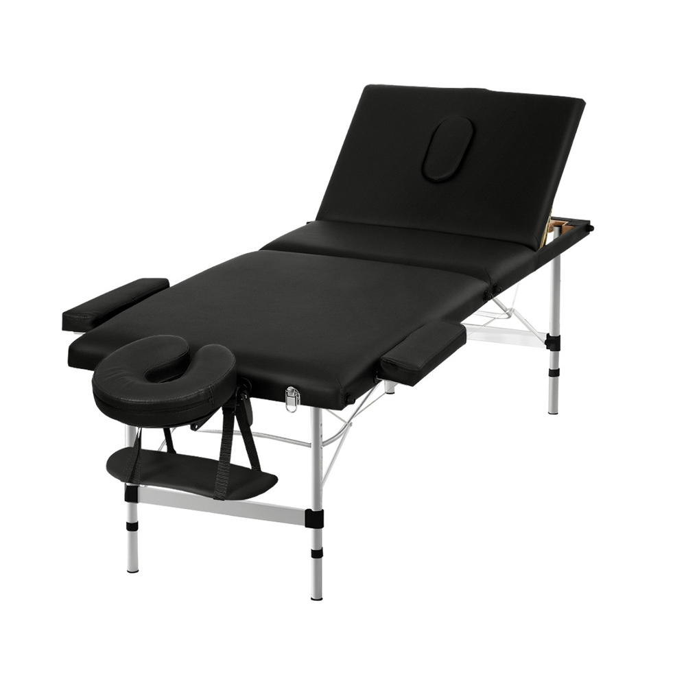 Zenses 65cm Portable 3-Fold Aluminium Beauty Massage Table - Black - Image 7