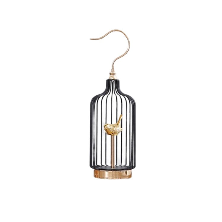 Gold Handle Birdcage Tabletop Decor, Modern Art Display 47cm, Exquisite Collection - Free Shipping