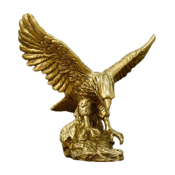 Small Resin Golden Eagle Statue for Home Decor