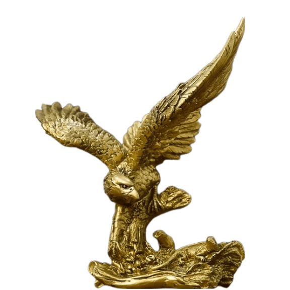 XS Resin Golden Falcon Statue for Home Decor, Extraordinary Interior Decoration