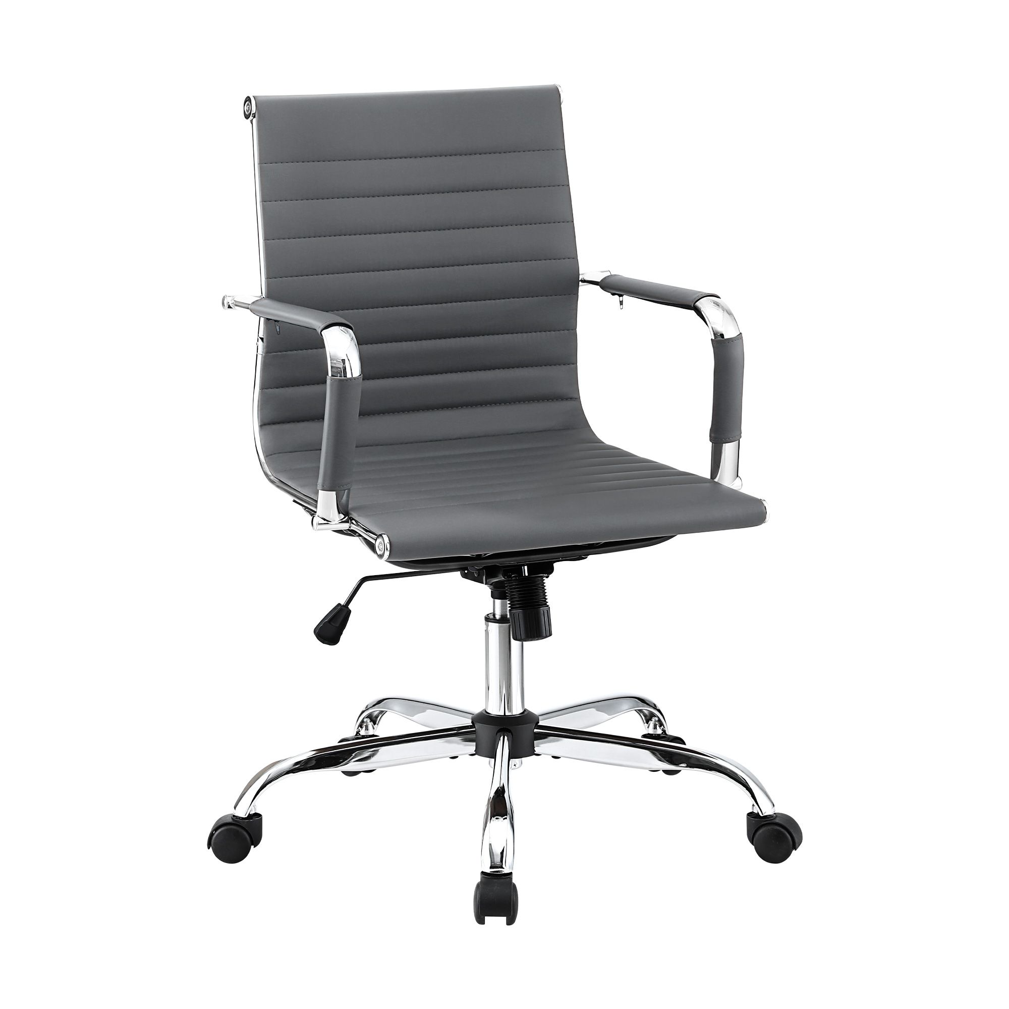 Artiss Mid Back Grey PU Leather Conference Office Chair
