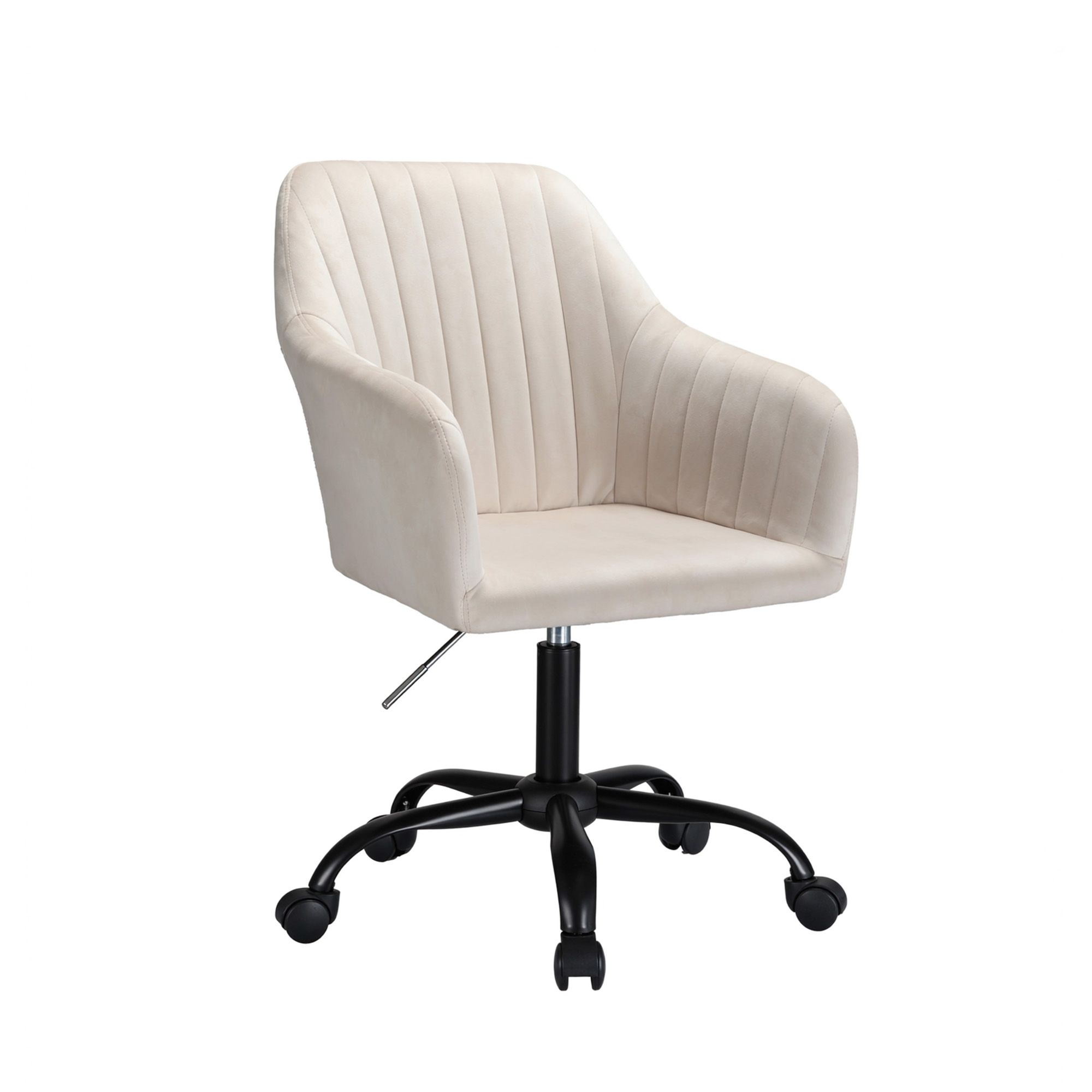 Artiss Modern Velvet Office Desk Swivel Chair (Cream)
