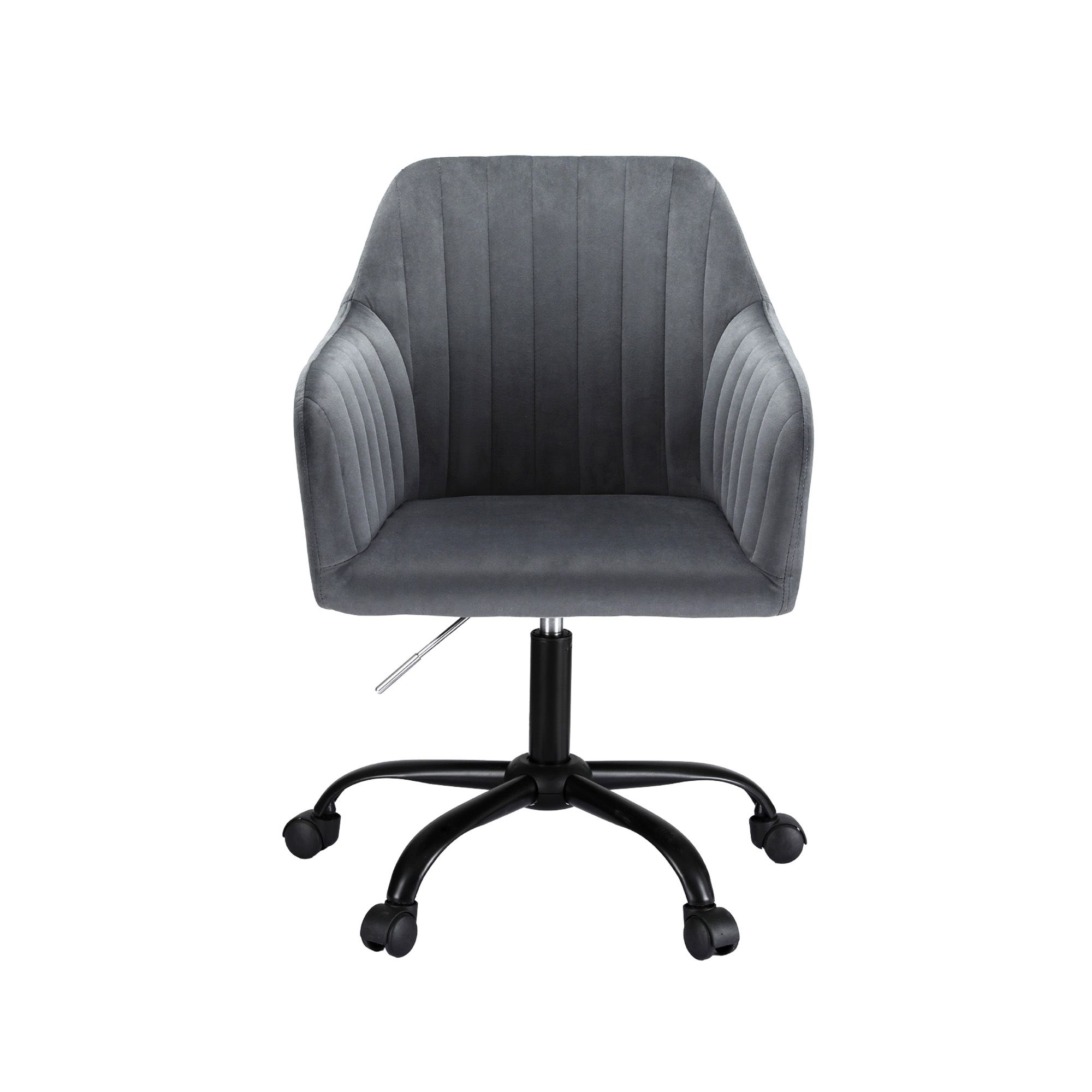Artiss Modern Velvet Office Desk Swivel Chair (Dark Grey) - Image 3