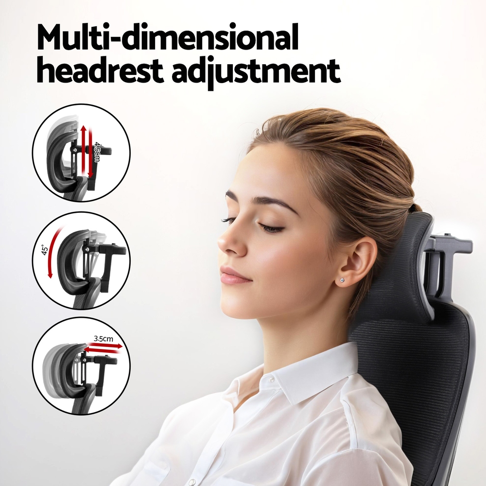 Artiss Ergonomic Breathable Mesh Desk Chair – Black - Image 4