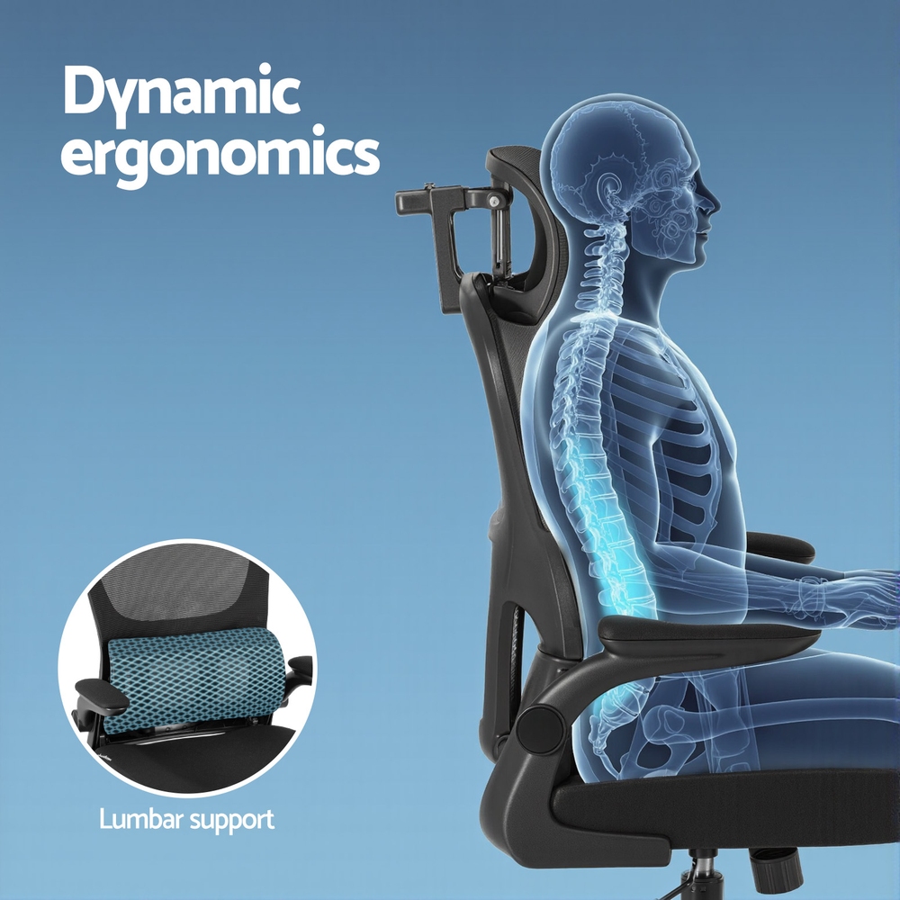 Artiss Ergonomic Breathable Mesh Desk Chair – Black - Image 5
