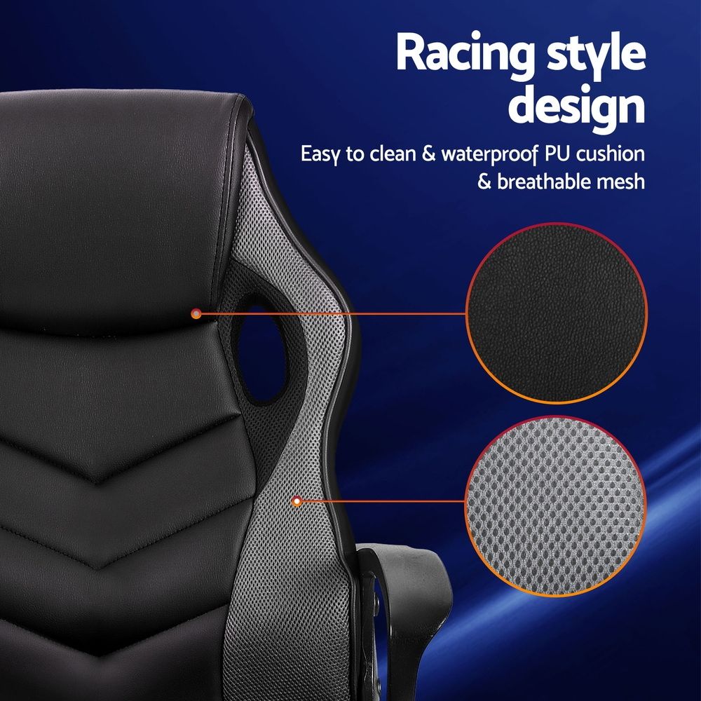 Artiss High-Back Ergonomic Gaming Office Computer Chair (Grey) - Image 4