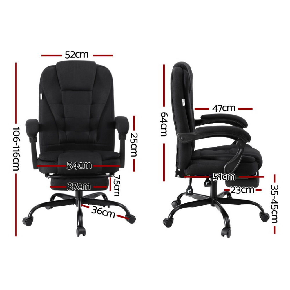 Artiss Racing Executive Fabric Office Chair Footrest Edition2 - Image 2