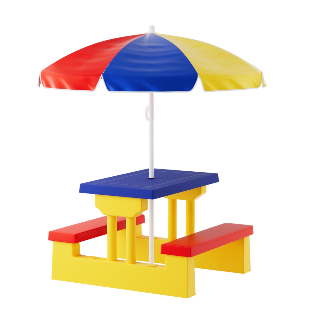 Keezi Kids Outdoor Table and Chairs Set Picnic Bench Umbrella