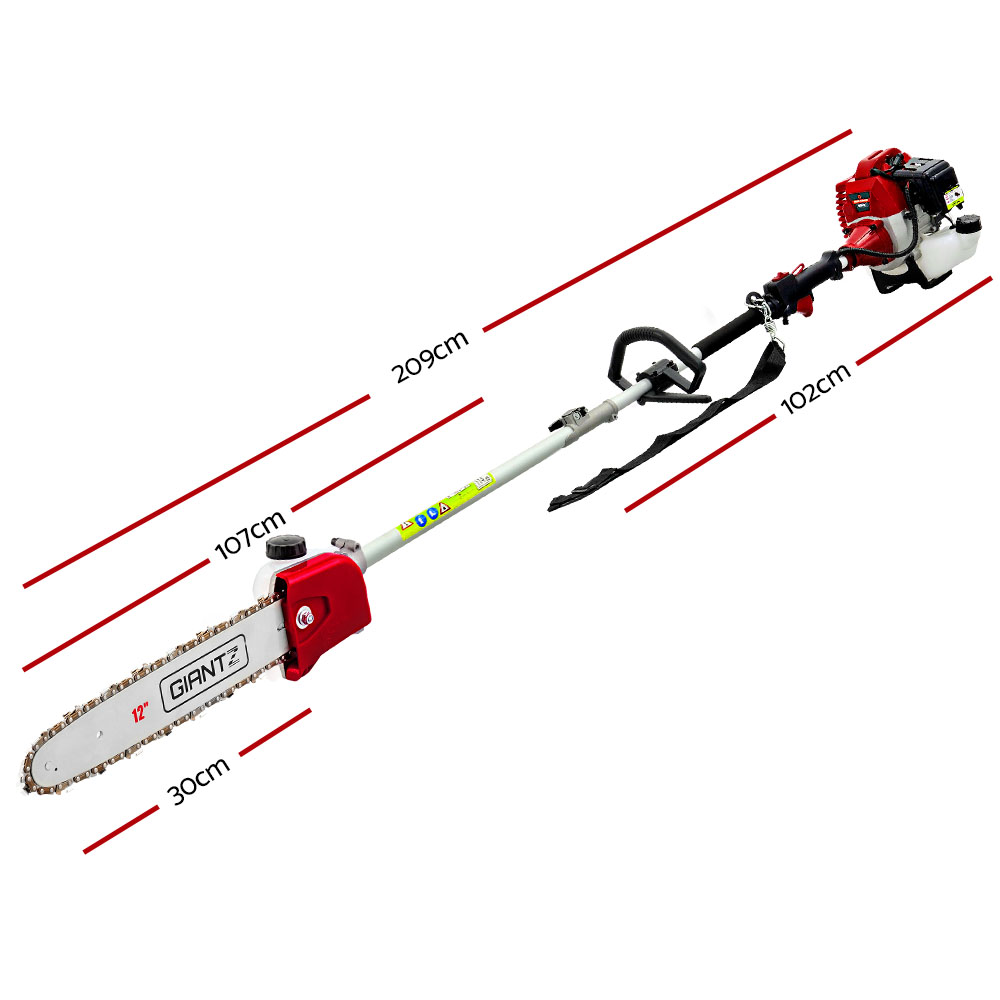 Giantz 2-Stroke Petrol Pole Chainsaw 12-inch - Image 2