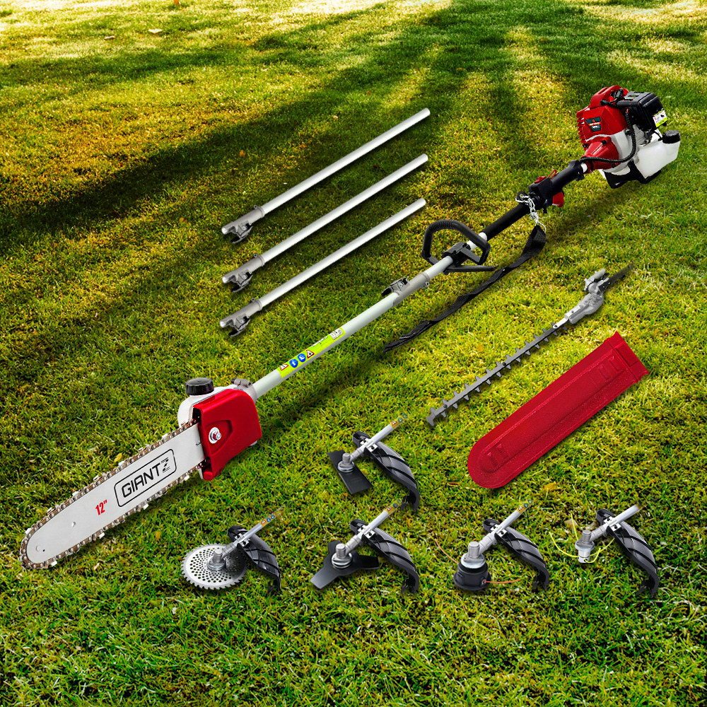 Giantz 7-in-1 2-Stroke Petrol Long Reach Pole Chainsaw Multi-Tool - Image 8