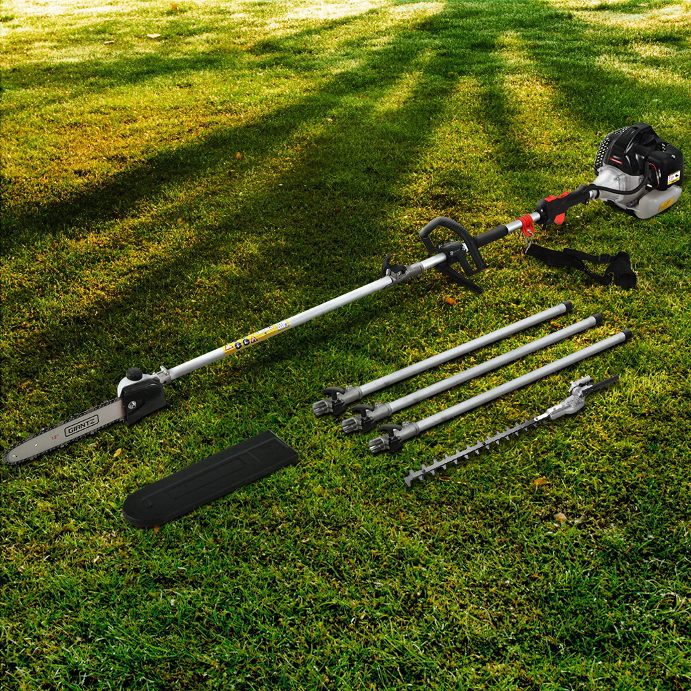 Giantz Petrol Pole Chainsaw Hedge Trimmer and Brush Cutter Red