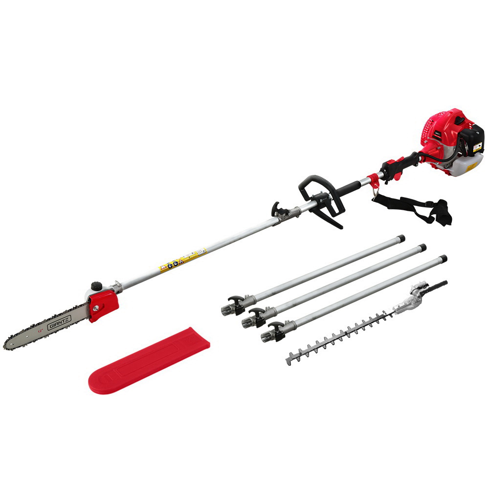 Giantz 62CC Pole Chainsaw and Hedge Trimmer 12-Inch Bar Red - Image 7