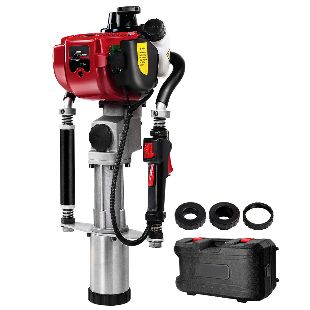 Petrol Post Driver 38CC 4-Stroke Rammer Pile Star Picket Fence Hole Drive Red