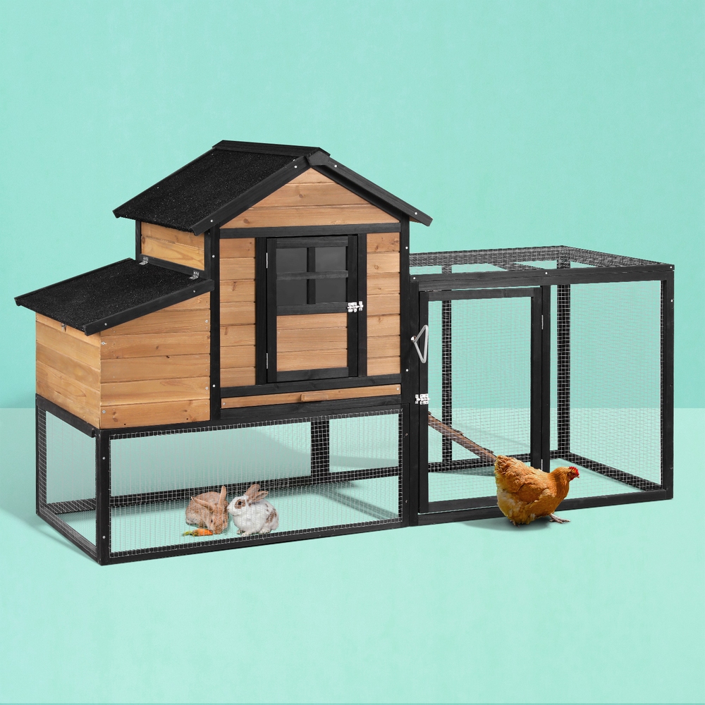 i.Pet Extra Large Wooden Chicken Coop Outdoor Bunny Hutch Run