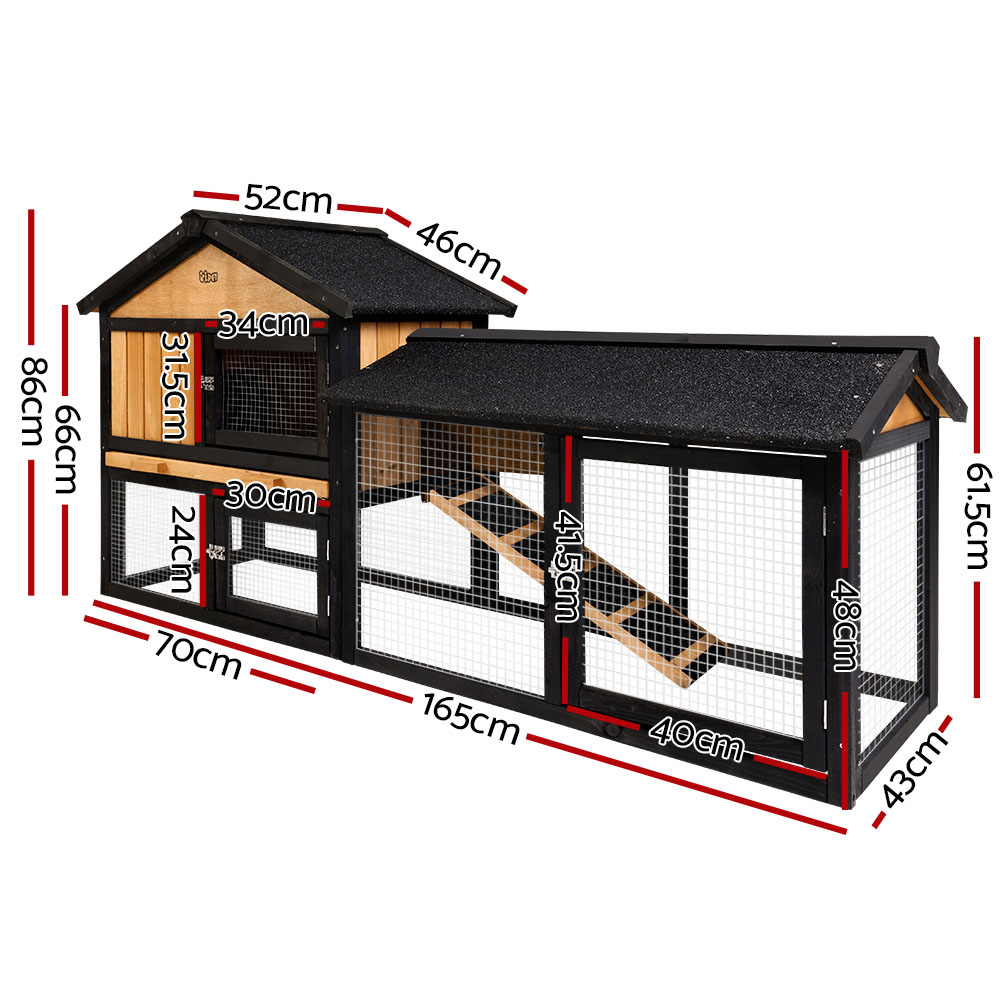 i.Pet 165cm Large Wooden Chicken Coop and Run House Cage - Image 2