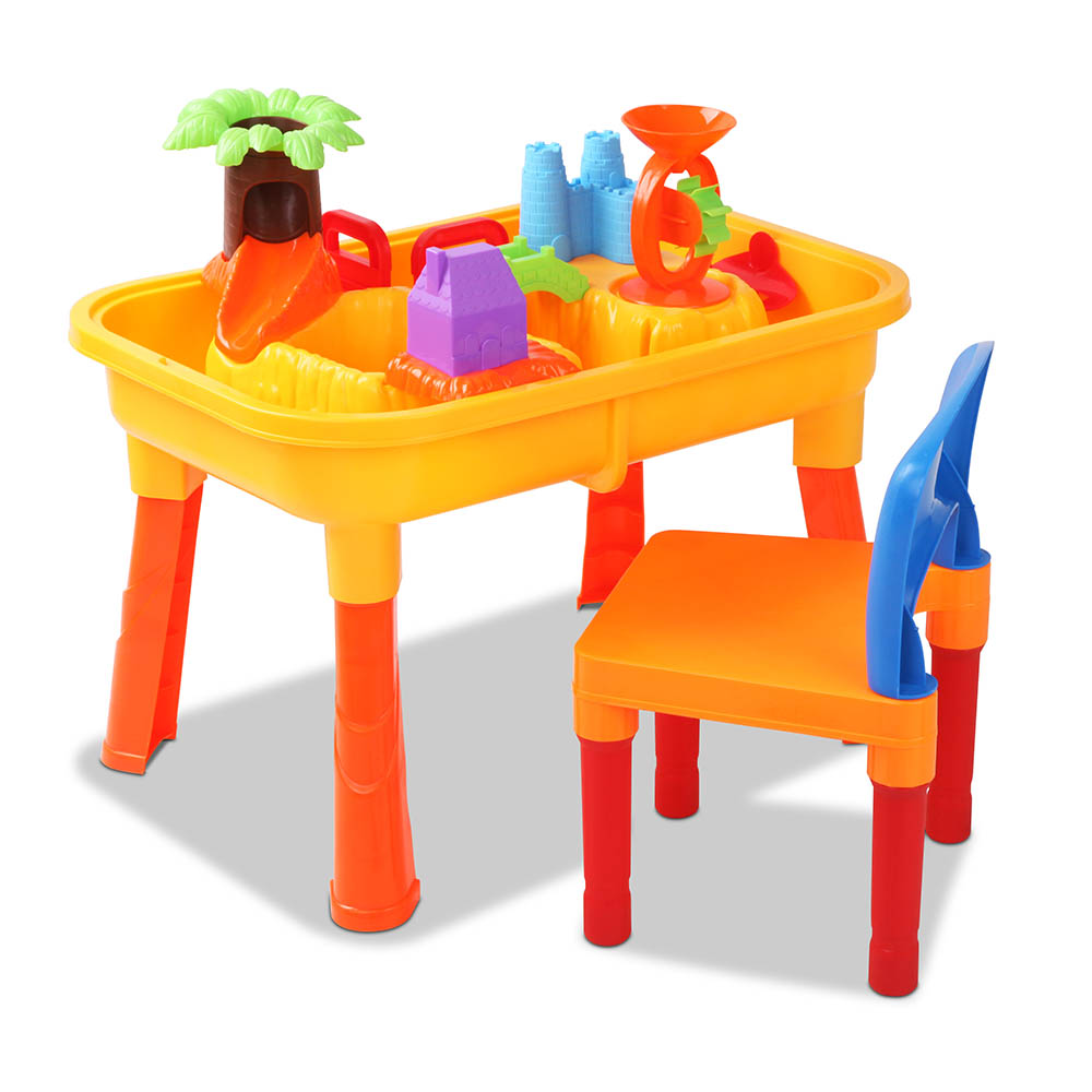 Keezi Kids Sandpit Pretend Play Set Sand Water Table Chair