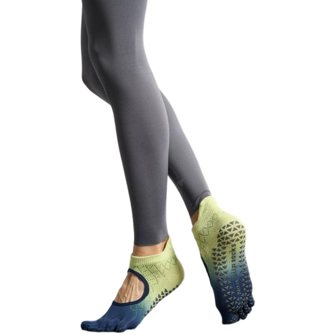 1 Pair Yellow and Blue Gradient Yoga Socks, One Size 35-40, Non-slip New Fashion - Free Shipping