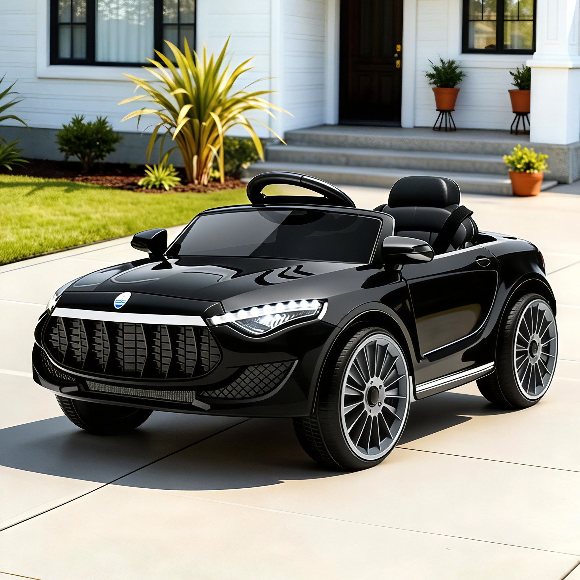 Rigo 12V Kids Electric Ride-On Car - Black