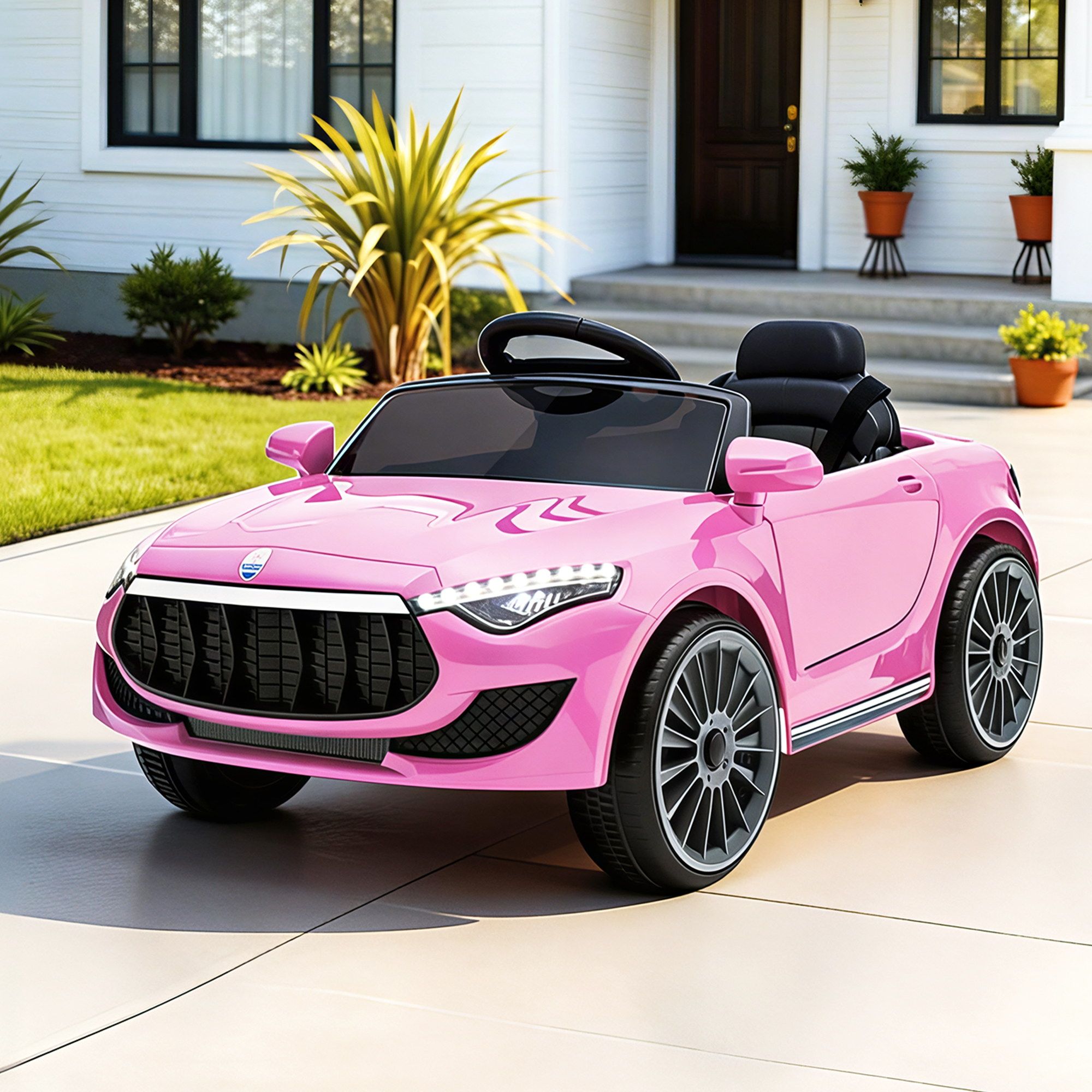 Rigo 12V Kids Electric Ride-On Car - Pink