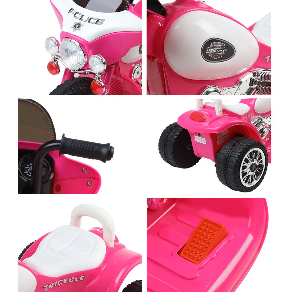 Rigo Kids Electric Police Harley-Inspired Ride-On - Pink