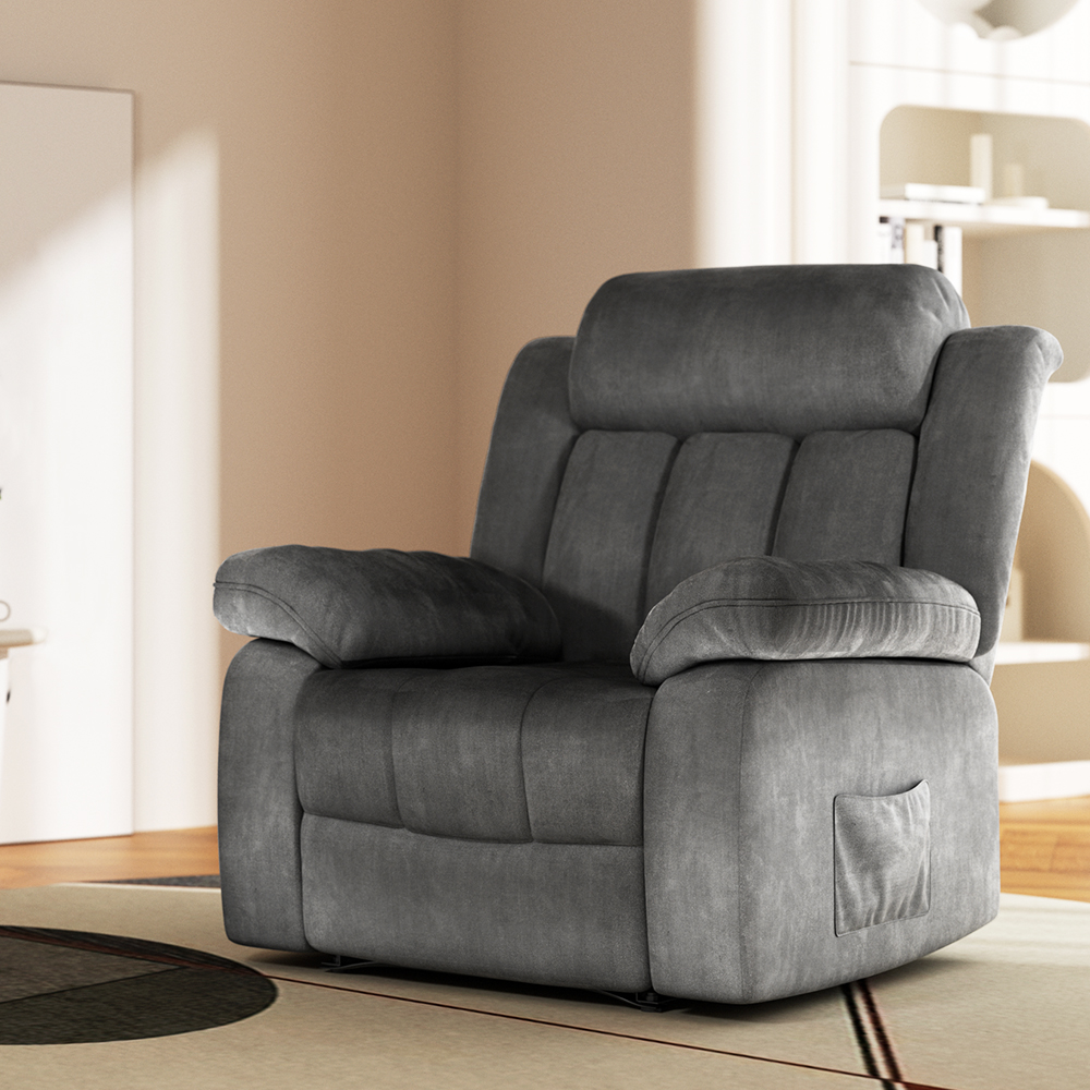 Artiss Electric Recliner Massage Chair Velvet Grey