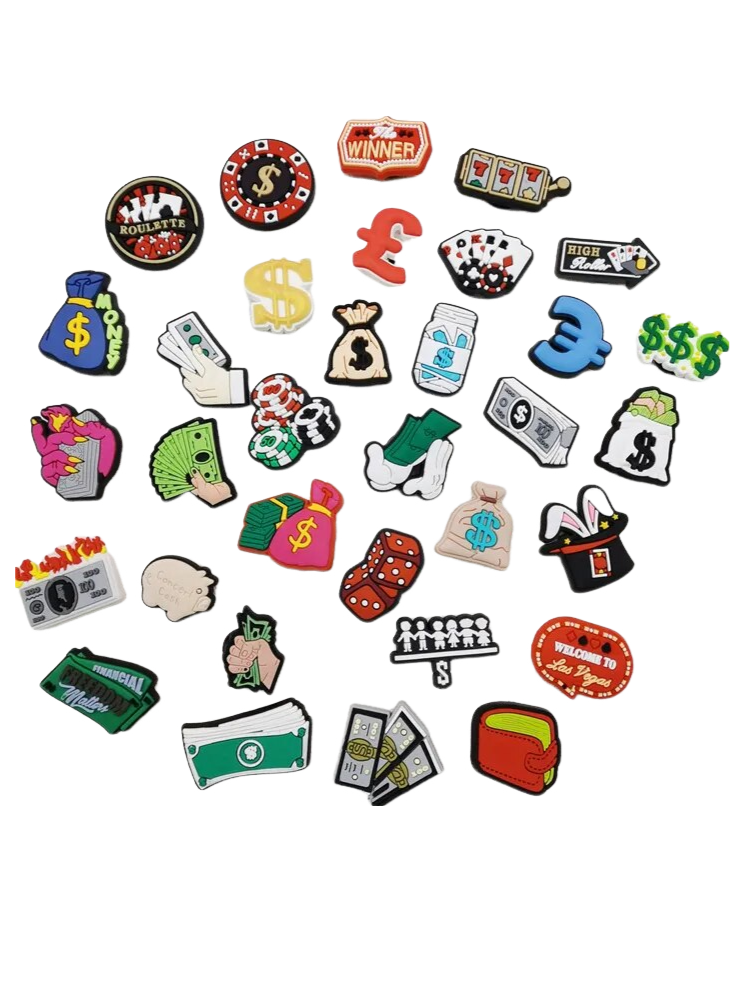 33Pcs Kawaii Money Dollar Ero Shoe Charm for Crocs