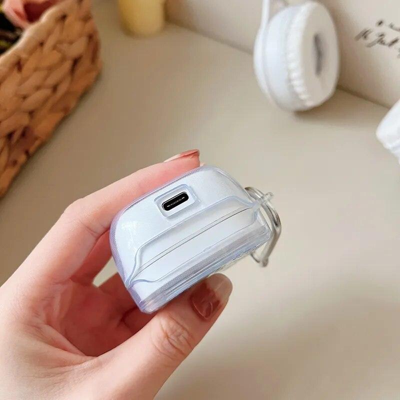 Light Blue Butterfly Earphone Case for Lenovo XT62 TWS - Soft TPU Protective Cover - Image 3