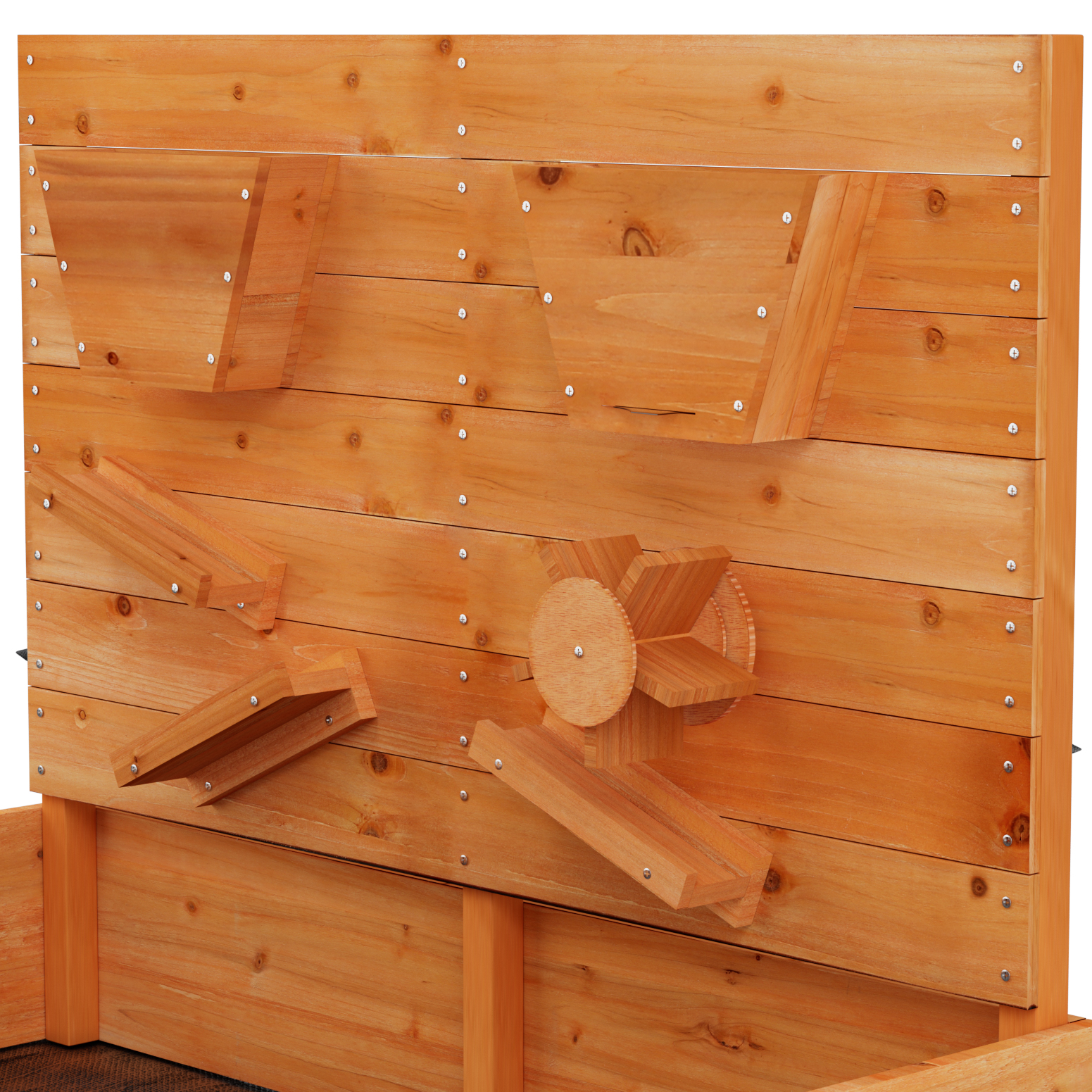 Keezi Wooden Kids Sandpit Sandbox Cover Funnel Outdoor 120cm - Image 4