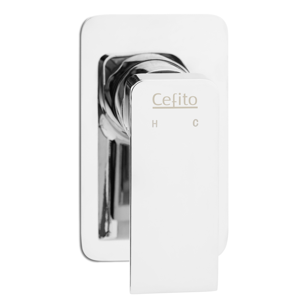 Cefito Shower Mixer Tap Wall Bath Taps Brass Hot Cold Basin Bathroom Chrome - Image 3