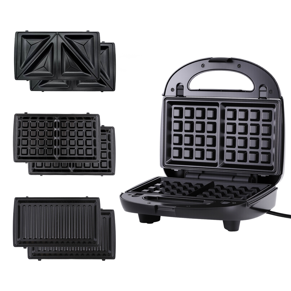 Devanti 3-in-1 Sandwich Press Waffle Maker 850W - Image 3