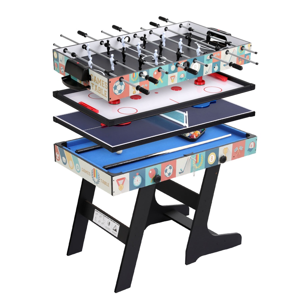 4-in-1 Foldable Soccer Foosball Table with Tennis, Pool & Hockey