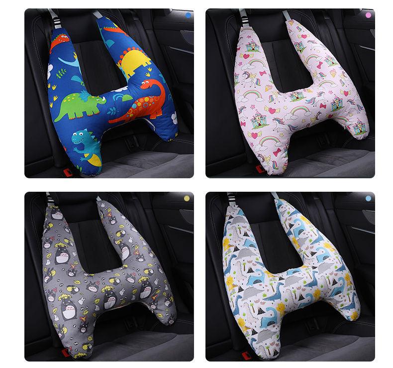 Car Travel Pillow U-Shape Zoo Park Pattern for Kids, Safety Neck Cushion - Image 3