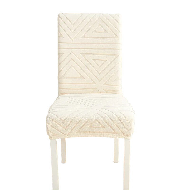 Beige Triangular Elastic Chair Cover for Dining, Wedding, Revolutionary Design