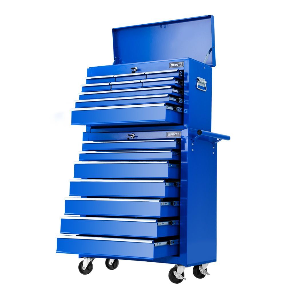 Giantz 16 Drawer Tool Chest and Trolley Cabinet - Blue