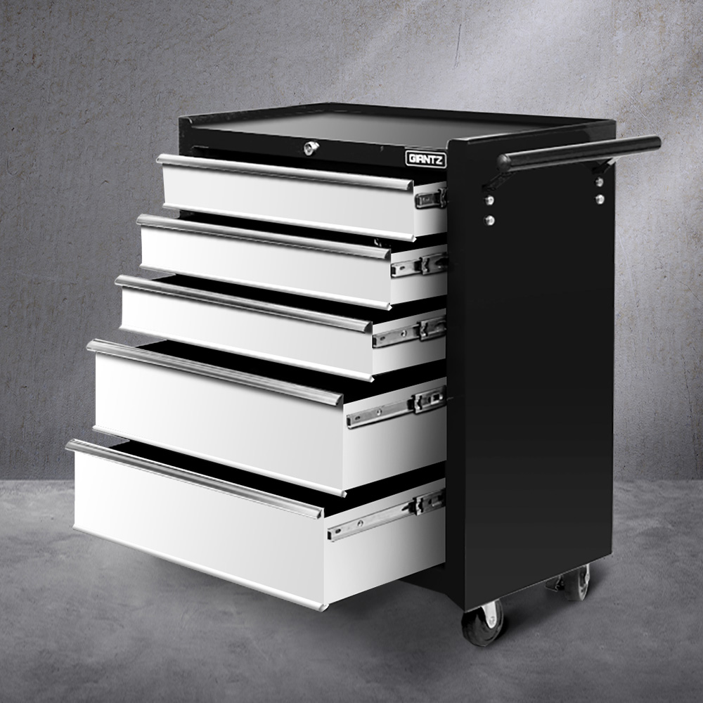 Giantz 5-Drawer Tool Box Trolley Cabinet - Grey