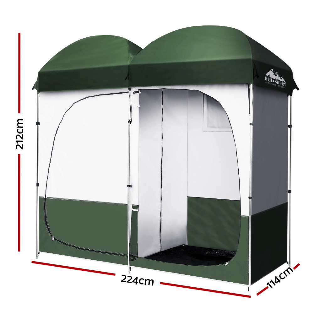 Weisshorn Double Camping Shower Toilet Tent - Image 2