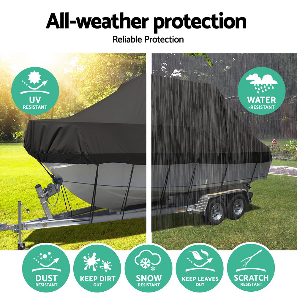 Seamanship Boat Cover 19-21ft Trailerable Marine 600D Black - Image 4