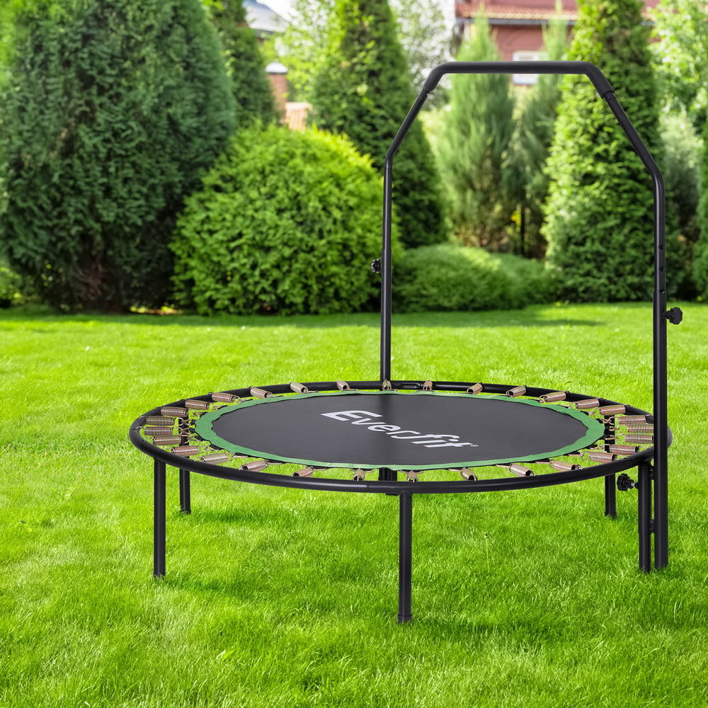 Everfit 48inch Fitness Trampoline Rebounder Handrail Green