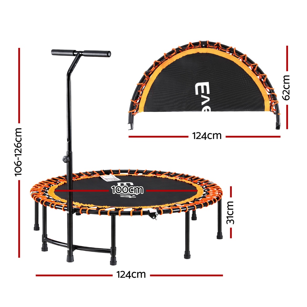 Everfit 48-Inch Foldable Fitness Trampoline Rebounder with Handrail - Image 2