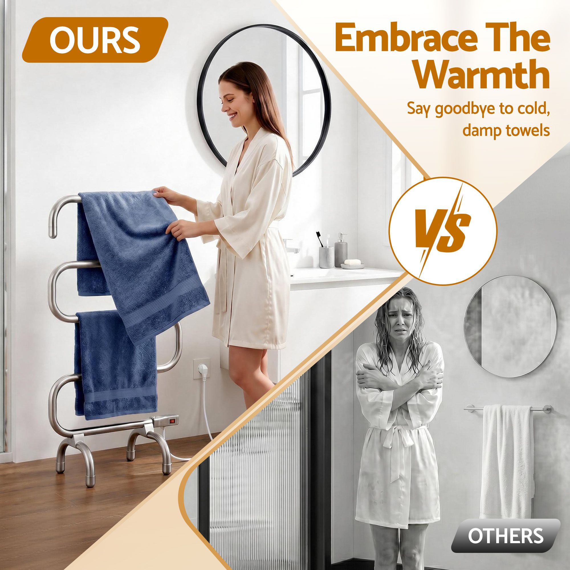 Devanti 5-Bar Freestanding Towel Rail - Image 3