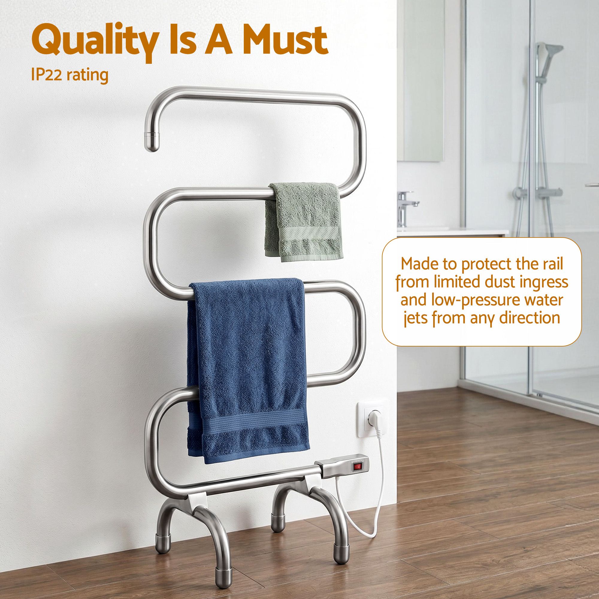 Devanti 5-Bar Freestanding Towel Rail - Image 5