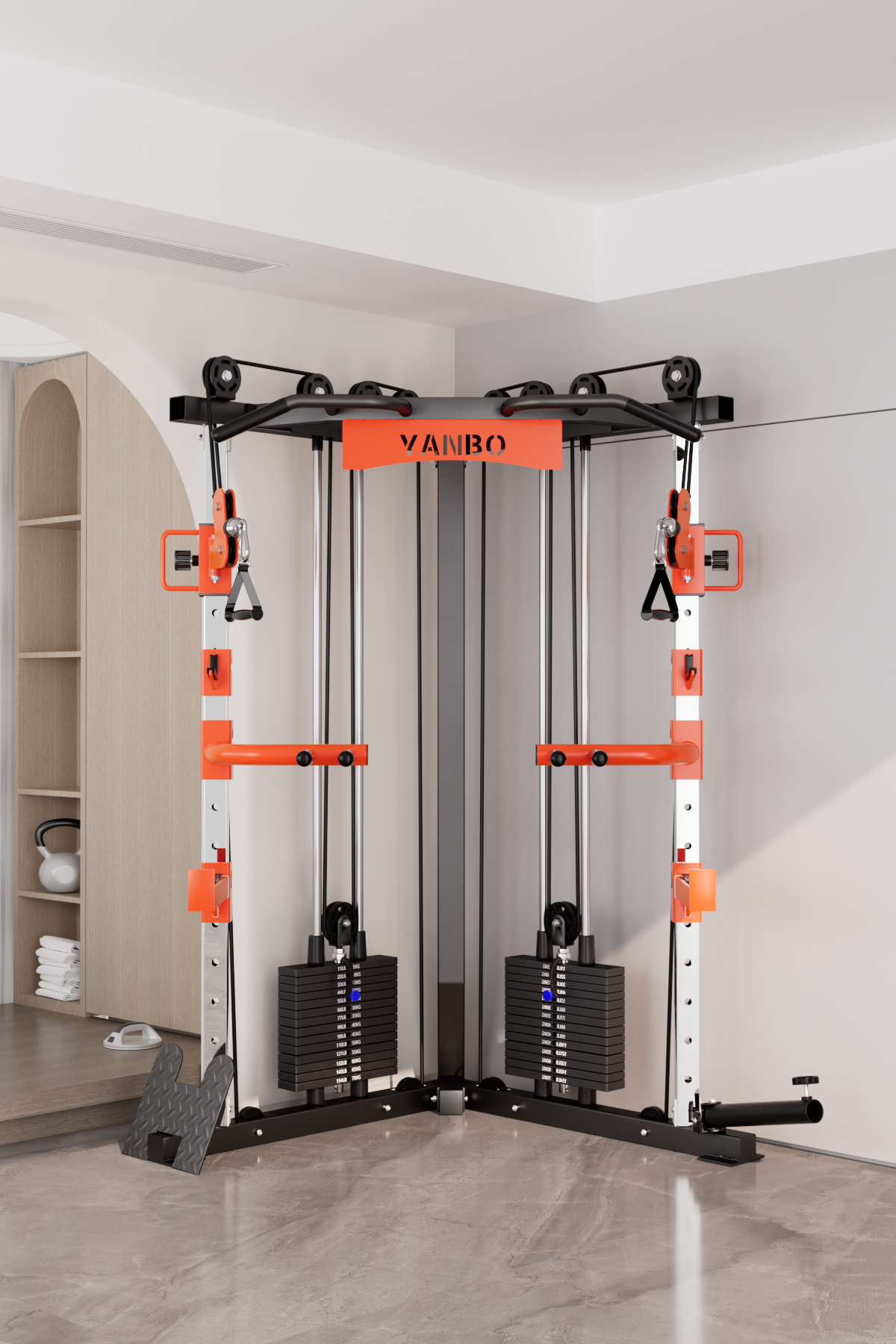 SmartFit C1 Max Multi-Functional Cable Crossover Station 130kg Pin-Loaded Machine with Attachments