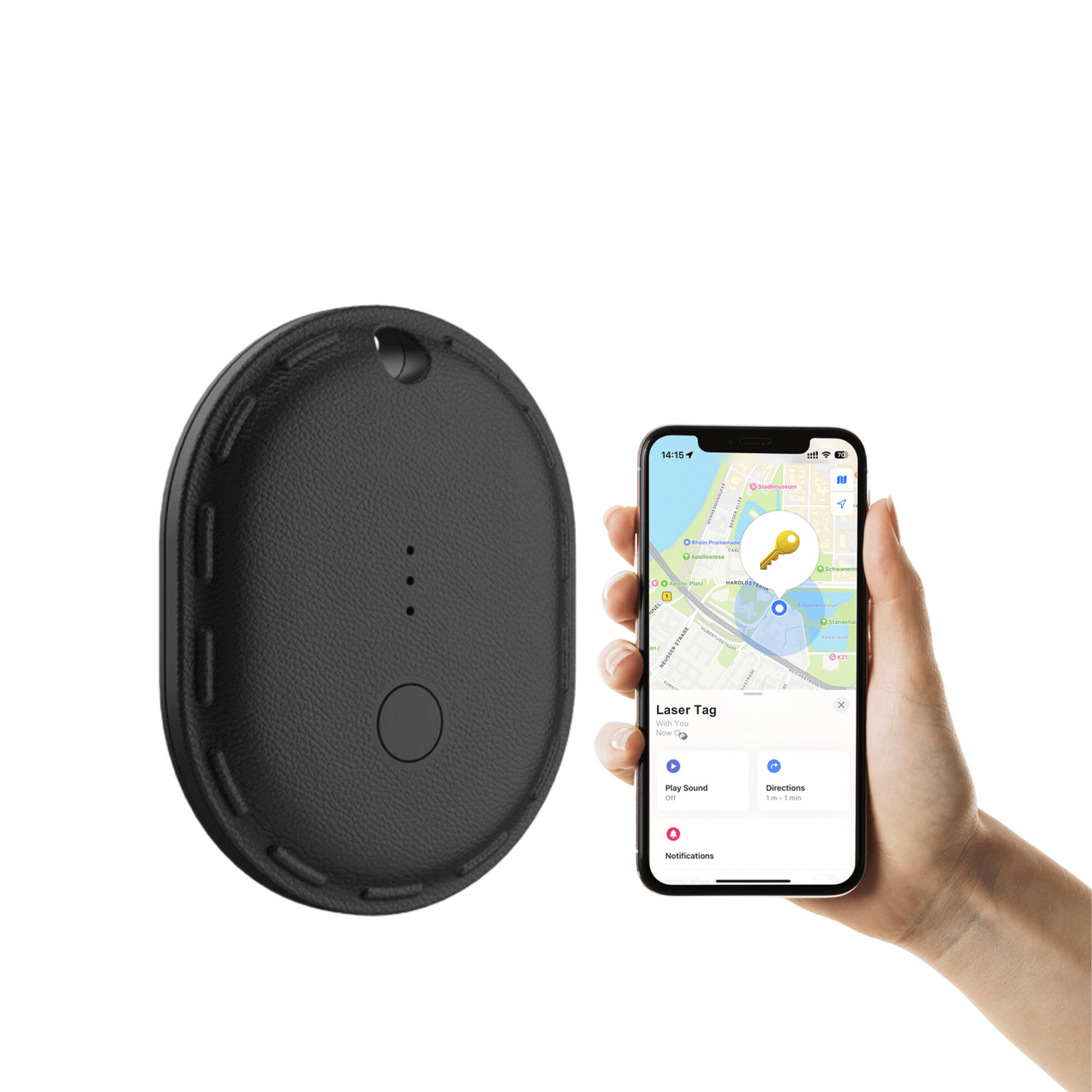 Laser Mini Smart Tag with Apple Find My Black - Image 10