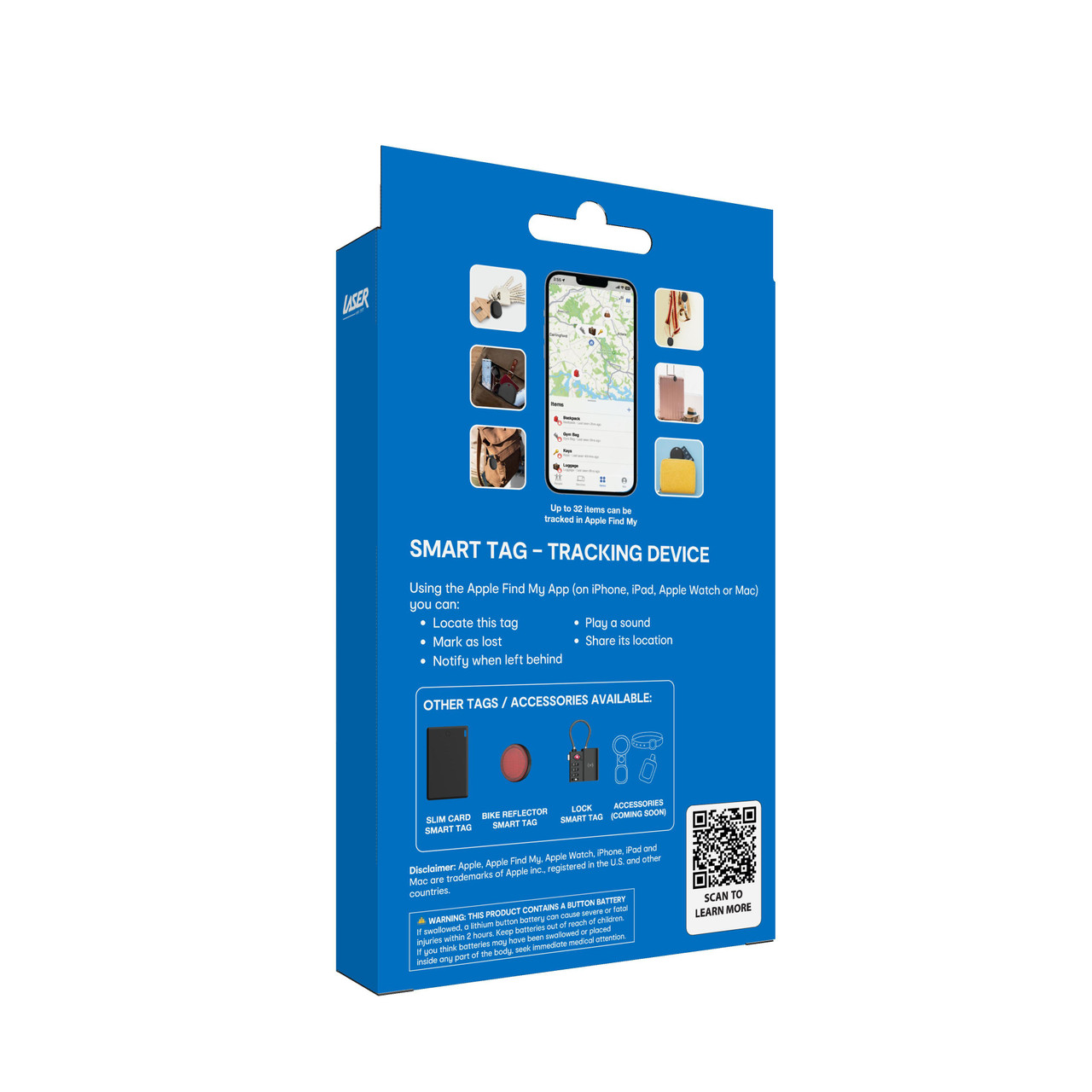 Laser Mini Smart Tag with Apple Find My Black - Image 12