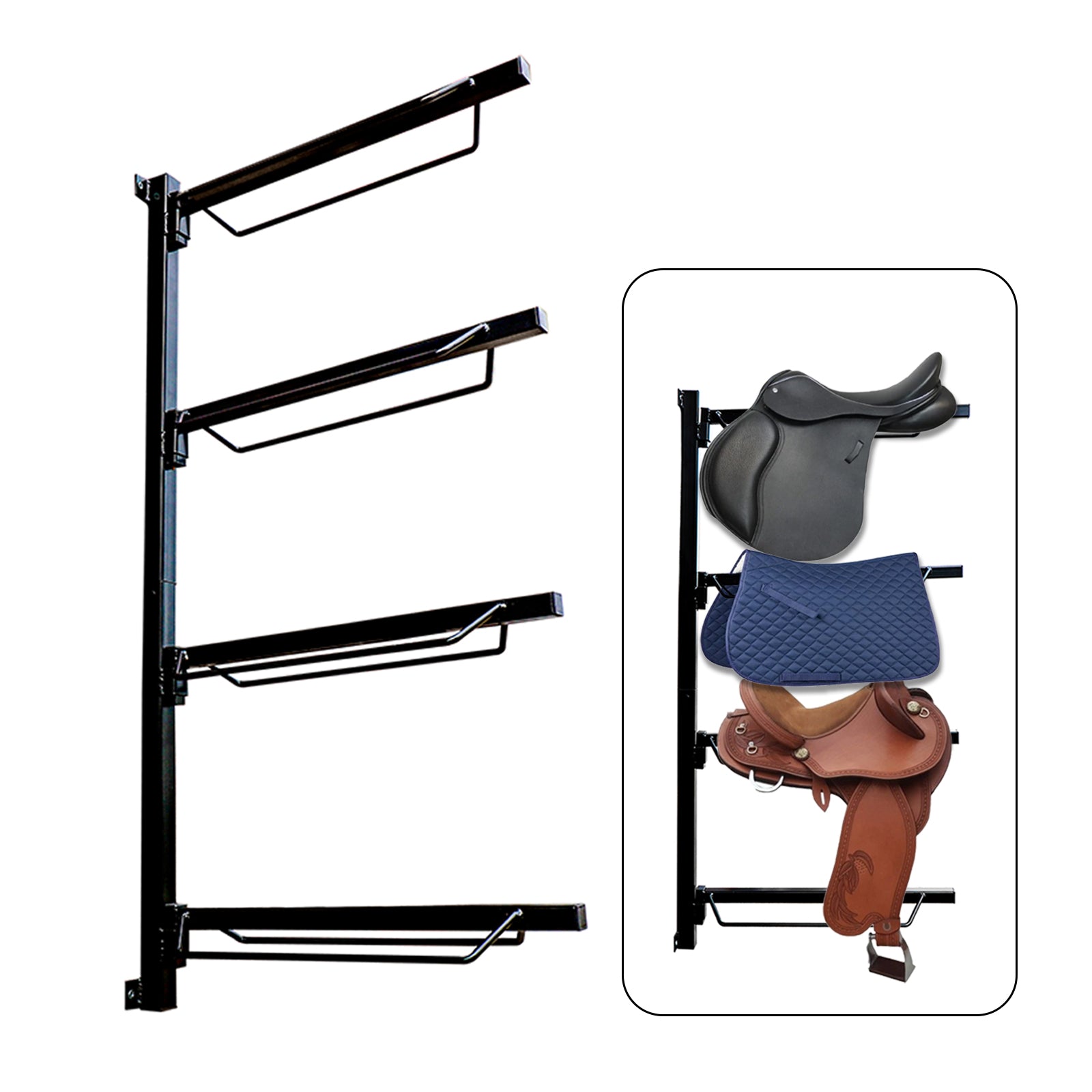 Samland Foldable 4-Tier Wall Mounted Saddle Rack