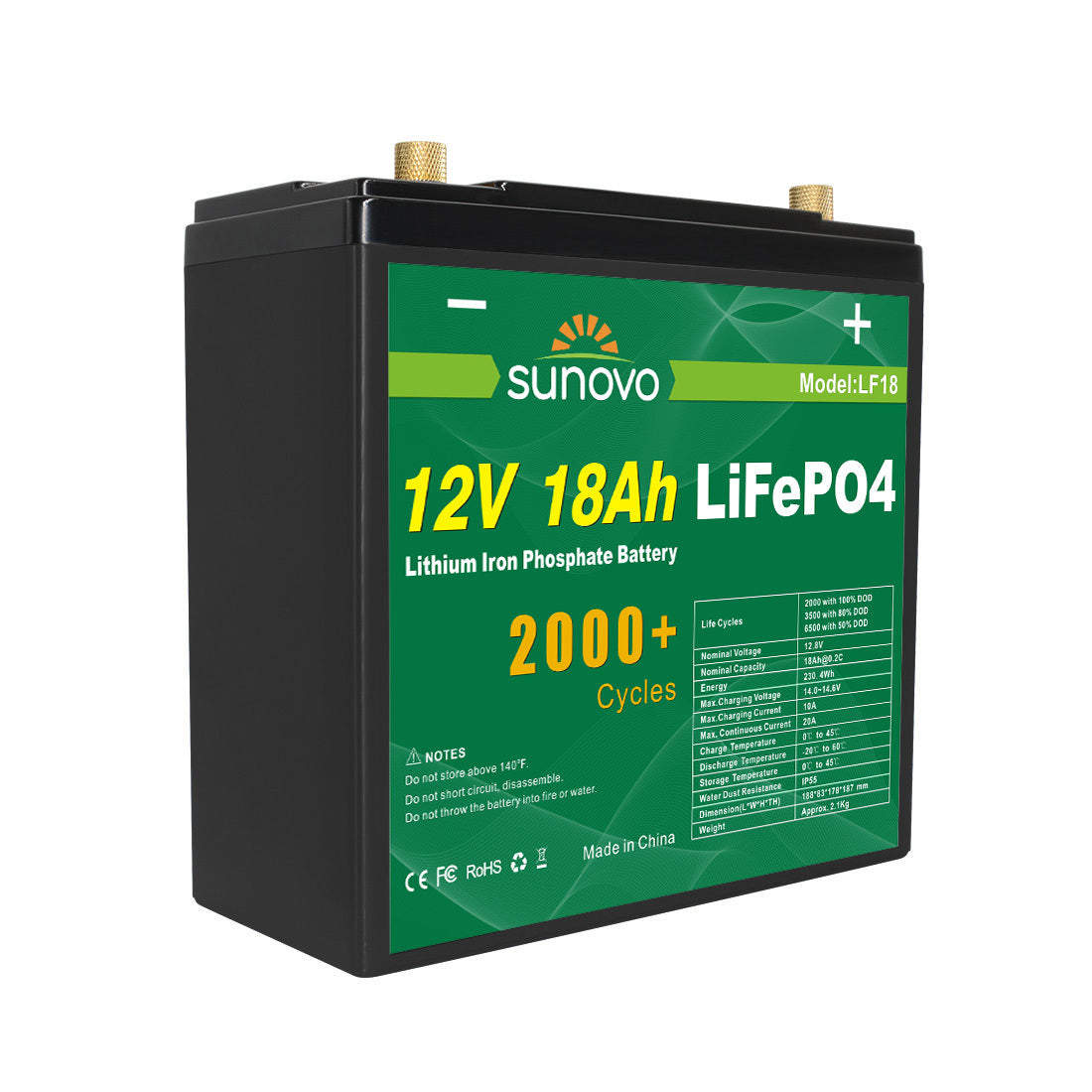 Samland 12V 18AH LiFePO4 Battery
