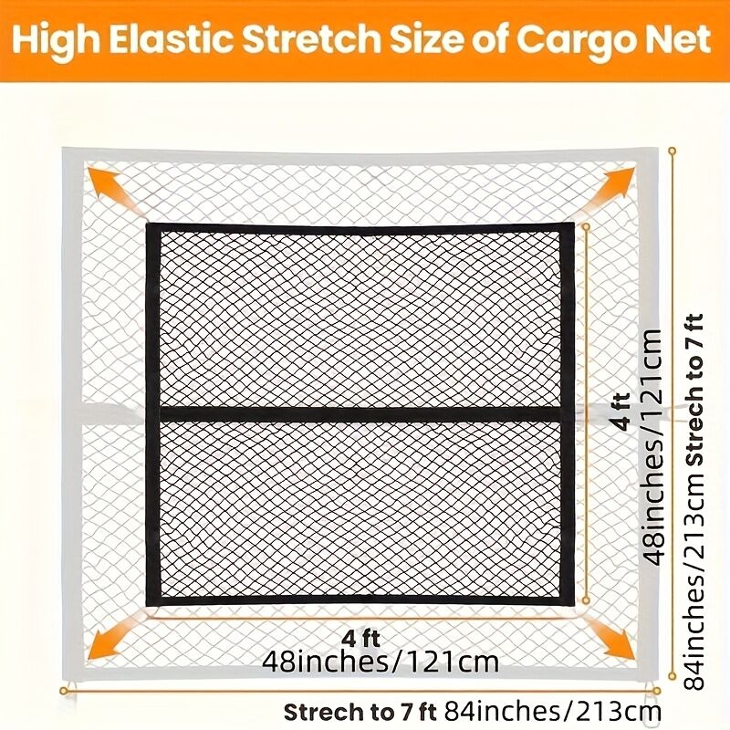 High-Elasticity Truck Bed Cargo Net Stretchable Mesh - Image 3